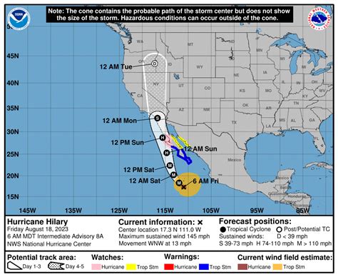 Tropical Storm Hilary: interactive map with storm path and advisories